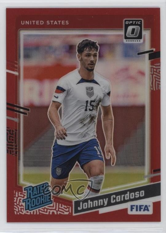 2023 Panini Donruss FIFA Optic Rated Red Prizm /299 Johnny Cardoso Rookie RC 7zn