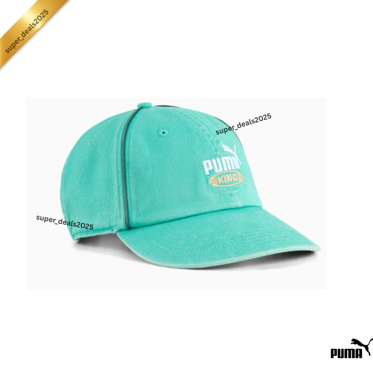 PUMA King Low Curve Baseball Cap Adjustable Green Sports Hat Unisex Wear