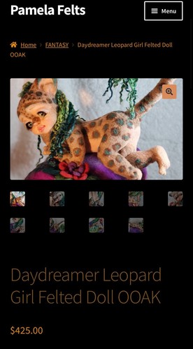 daydreamer Leopardenmädchen Filzpuppe Sammlerstück Unikat Kunst - Bild 7 von 7