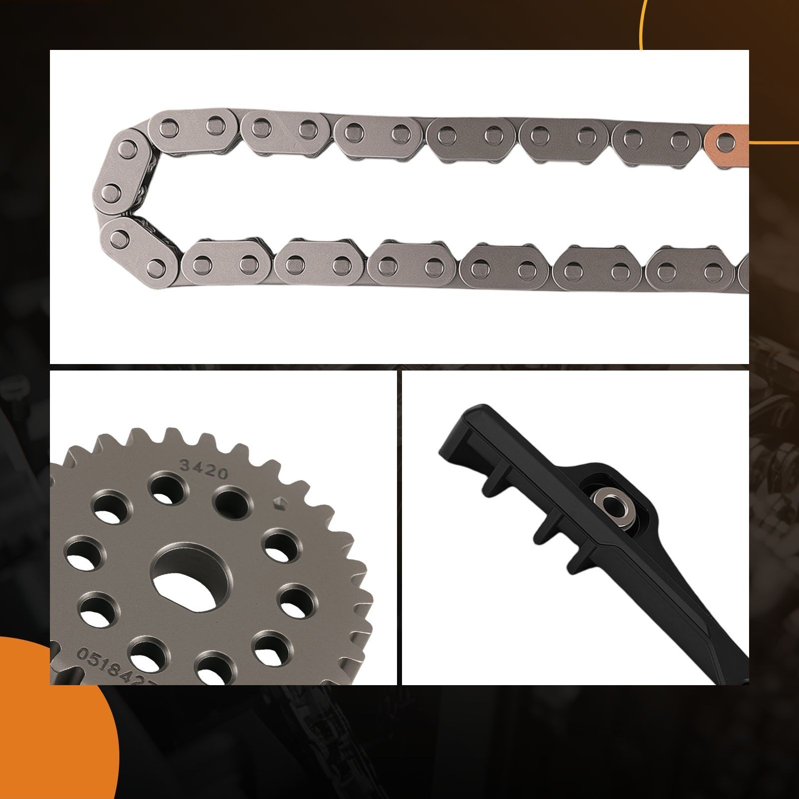Engine Timing Chain Kit w/ Camshaft Phaser for Maserati Quattroporte Ghibli 3.0L