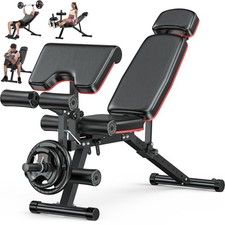 XDDIAS Workout Bench, Adjustable Weight Bench with Leg Extension and Leg Curl,