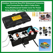 Outdoor Electrical Box, Waterproof Extension Cord Connection Box with 6 Cable...