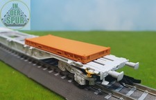 Spur TT Ladeplattform orange 20 ft Flat Rack Containerwagen Transport 1:120 Bahn