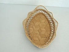 VTG Rustic Serving Baskets Hand Made Natural Straw FROM Hungary 11.5" X 7"X 2"