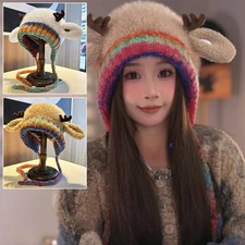 Warm Winter Antler Hat & Bag 2-in-1 &ndash; Festive Reindeer Knitted Christmas Beanie