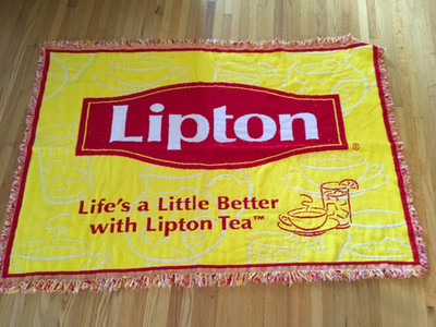 Vintage Lipton Ice Tea Fringe Throw Blanket 57x39  The Northwest Company