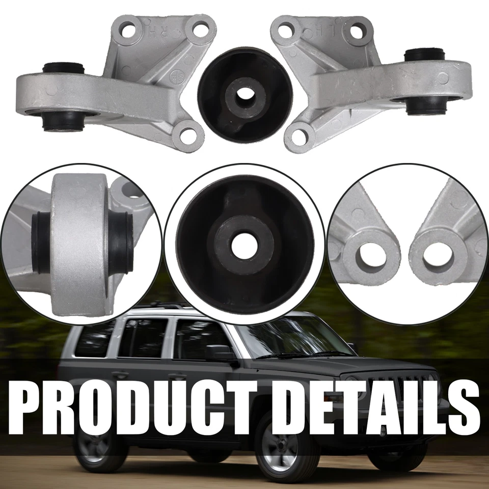 Paquete de 3 soportes diferenciales traseros izquierdo derecho para Jeep Patriot 2007-2017 Foto 4 de 4