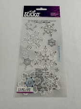 STICKO CHRISTMAS STICKERS FOIL SNOWFLAKES 1 SHEET 