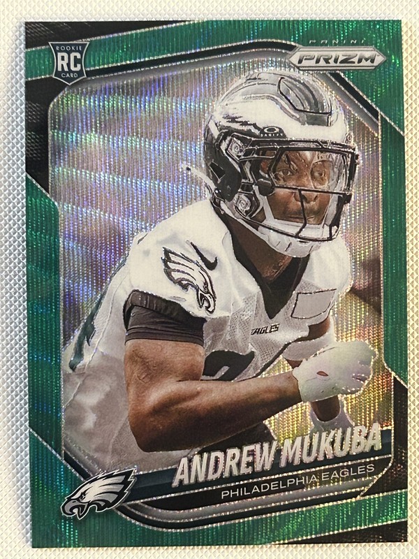 2025 Panini Prizm - Rookies Andrew Mukuba #330 Green Wave Prizm (RC)