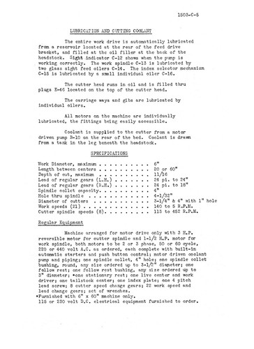 Pratt & Whitney Thread Miller 6" Model C Operators Instruction Manual #108 - Picture 5 of 10