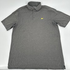 Masters Tech Polo Shirt Mens Medium Gray Augusta National Golf Performance