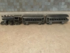 ANTIQUE CAST IRON TRAIN HUBLEY LOCOMOTIVE PRR NORMANDIE 333 Passenger Car Nickel