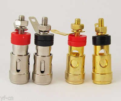 Speaker AMP Terminal Binding Post Spring Loaded Type Gold & Nickel Version Lot