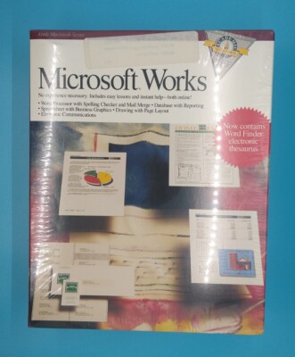 Microsoft Works - Version 2.0 on 3.5'' Floppy Disks for Apple Macintosh New NOS