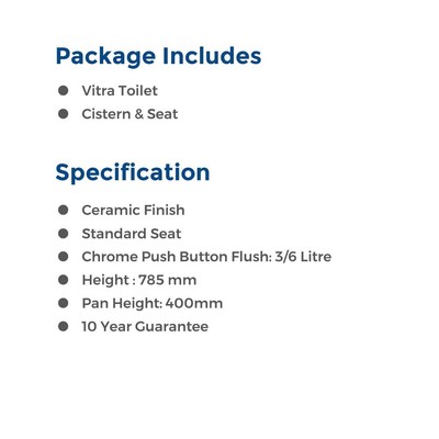 Vitra BRAND Milton Toilet Close Coupled Cistern & Seat for sale  