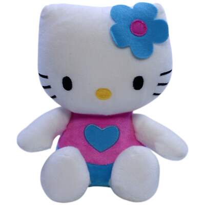 Hello Kitty mit Blume & Herz-Shirt Kuscheltier 20 cm, gebraucht von Sega Amuseme