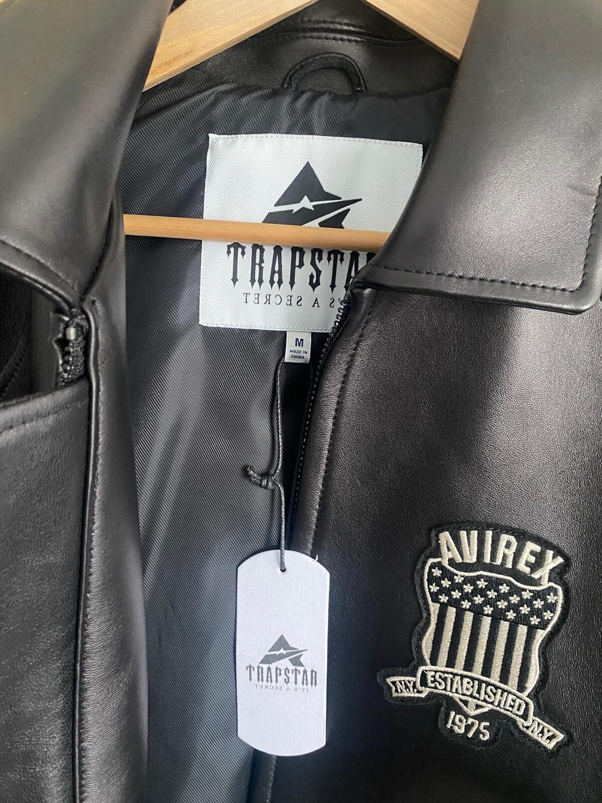 Trapstar x Avirex Leather Jacket. RARE***collectors item