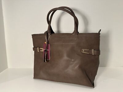 David Jones Paris, Dark Brown, Shoulder Bag Double Handle