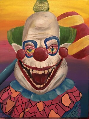 Killer Klown From Outer Space Original Painting With Glow In The Dark Effect