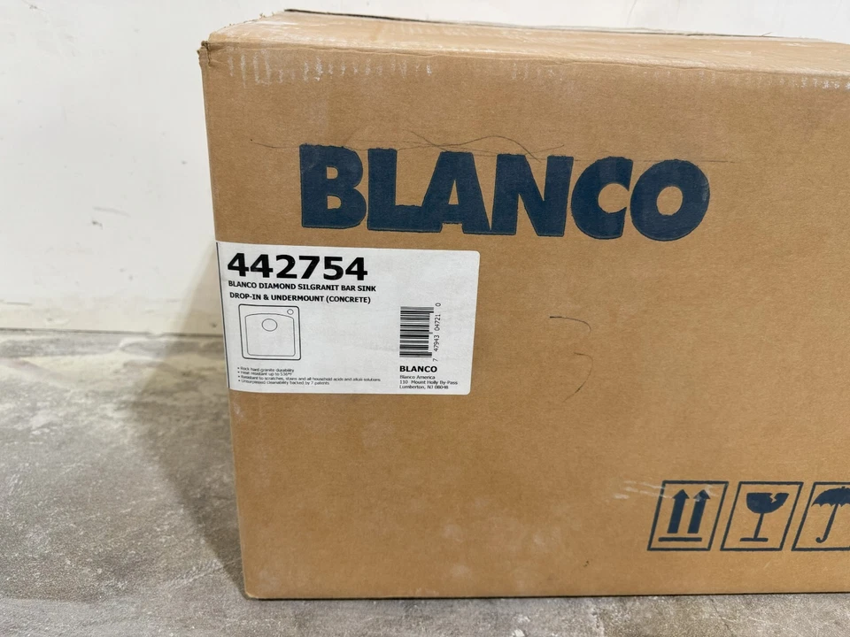 Fregadero de barra residencial BLANCO 15 pulgadas L x 15 pulgadas W gris concreto 1 agujero Foto 3 de 3