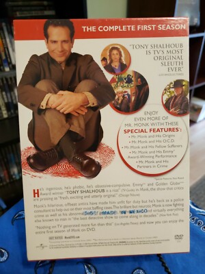 Monk - Season 1 (DVD, 2004, 4-Disc Set) Brand New, Sealed. Tony