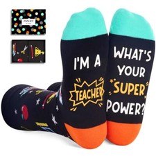 Teacher Appreciation Gifts for Men Women - Christmas Super Power Teacher Black