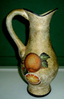 Ceramic Pitcher-Fruity Design-From Spain-Portugal-Wine Country Look-Hand Crafted — photo 1