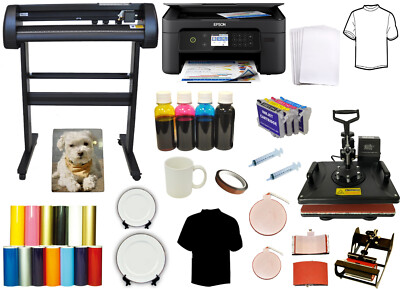 5in1 Pro Combo Heat Press Epson Printer Dye Sublimation 28'' Vinyl Cutter Plotter