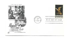 JH 1344 Register & Vote ArtCraft pencil address erased  FDC