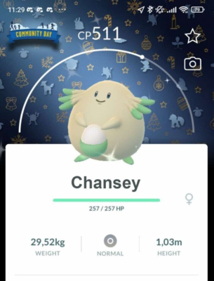Shiny Chansey Special Background December Community Day 2024
