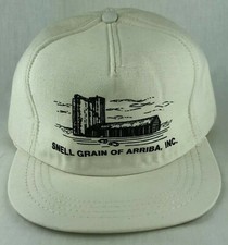 Snell Grain of Arriba Canvas SnapBack Trucker Hat Cap USA White Vintage