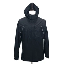 Moerdeng Jacket Mens Waterproof Black Hooded Full Zip Size Small Mesh Lined