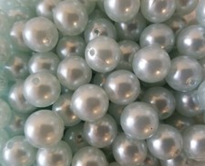100 pcs Light Blue Loose Artificial Plastic Pearls Pastel 12mm Round Craft Beads