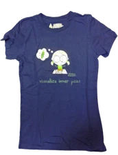 Womens Juniors David & Goliath Visualize Inner Peas Yoga Purple Tee T-Shirt 