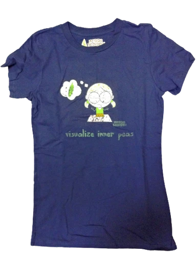 Womens Juniors David & Goliath Visualize Inner Peas Yoga Purple Tee T-Shirt