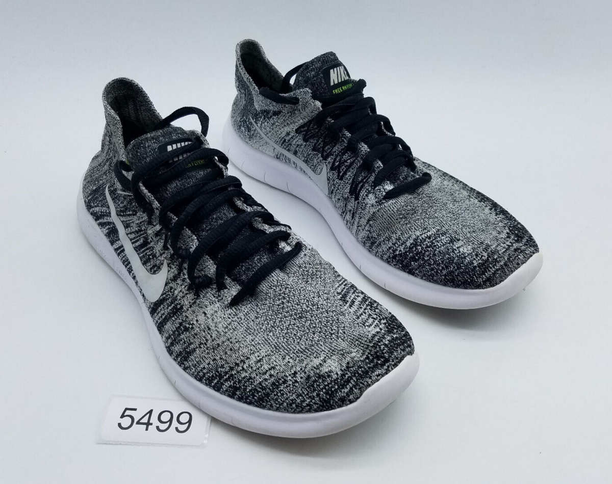 Nike Free RN Flyknit 2017 Women's Size Running Shoes Black White