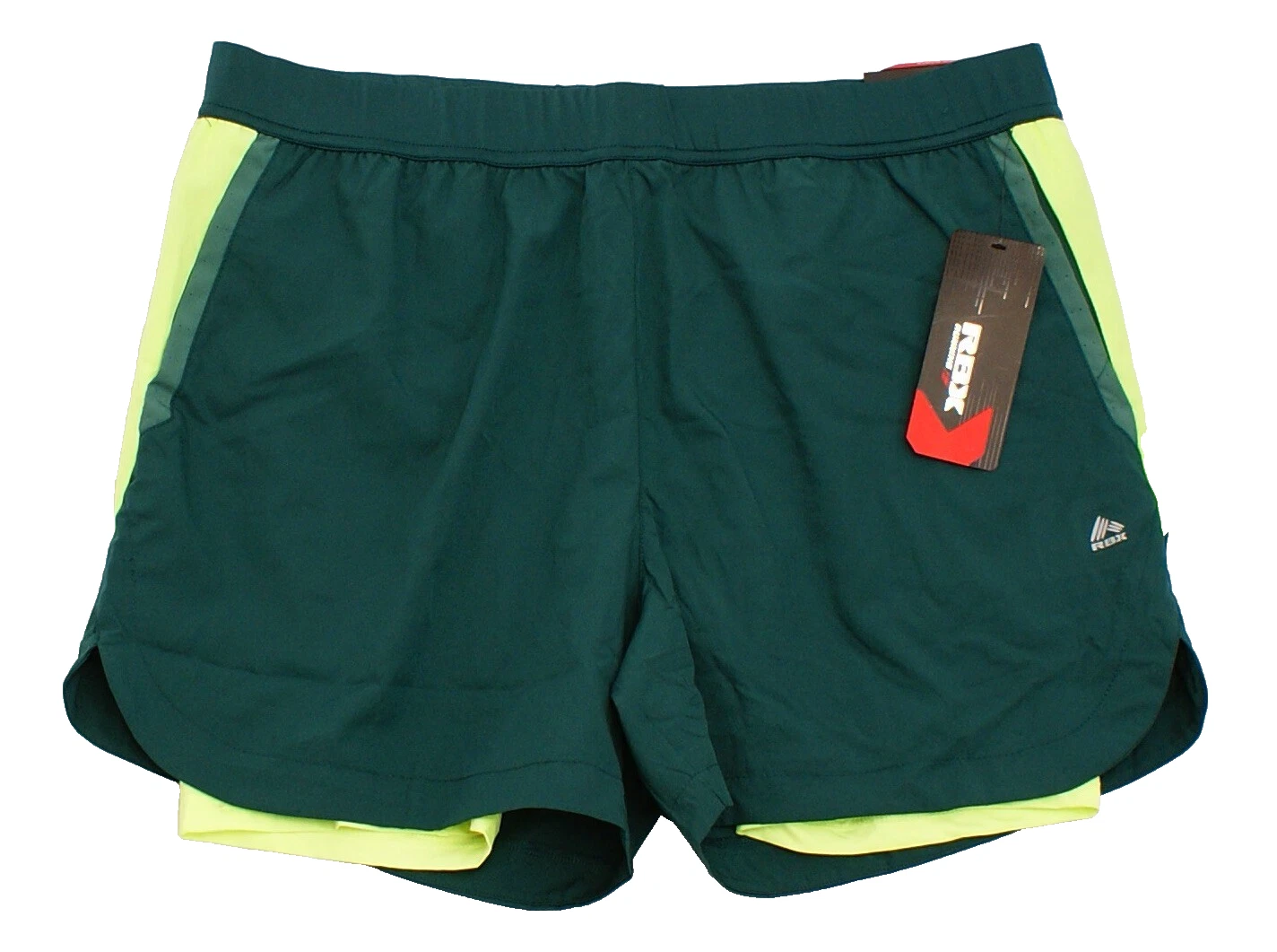 RBX Men's XL Teal Green 5" Double Layer Stretch Woven Running Shorts