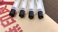  GENUINE MUJI Japan 0.5mm Smooth writing Clip pen Gel Ink Black 4 pcs Knock Type