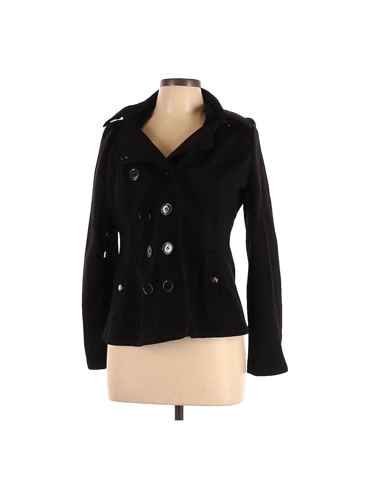 巴黎蓝色黑色纯色外套、夹克、背心女