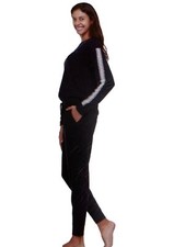 Flora Knit Pajama Lounge Set CHOOSE M L XL pink Black Lace Sleeve Inset