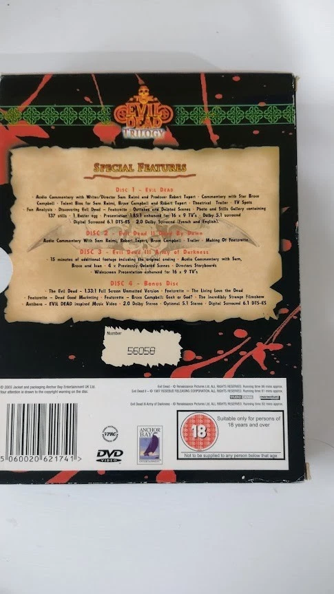 The Evil Dead Trilogy Box Set 4 Disc Collection - Image 3 of 4