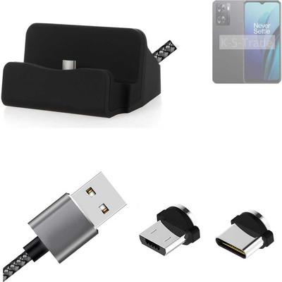 Ladestation für OnePlus Nord N20 SE + USB-Typ C u. Micro-USB-Adapter