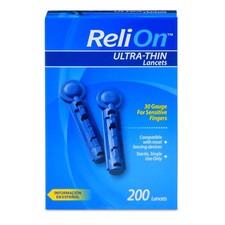 ReliOn 30G Ultra Thin Lancets 200-ct Pack of 2