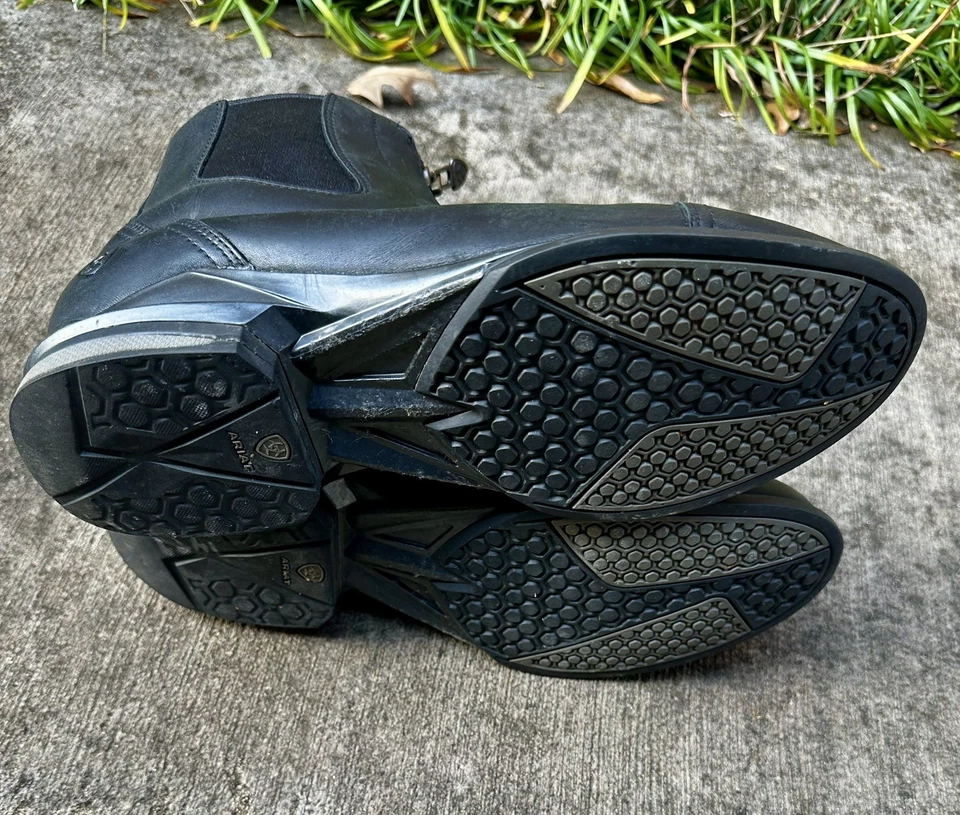 Ariat Heritage Breeze Cremallera Paddock Mujer Negro Cremallera Cuero Botines 10.5B Foto 4 de 4