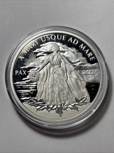 2025 Canada $50 5-oz Silver Peace Dollar Gem Proof Coin  (Encased In Plastic)