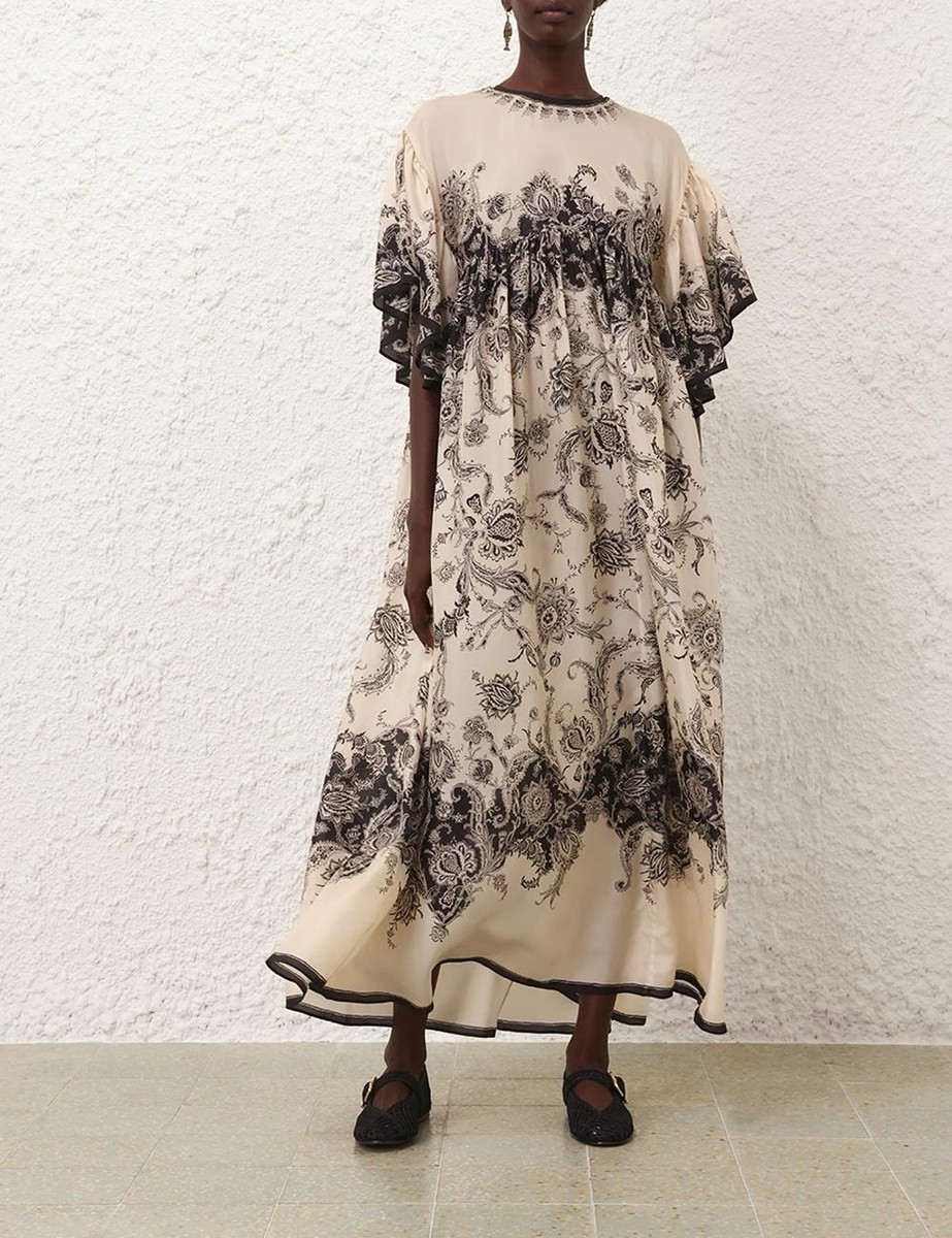 Zimmermann RHIANNON PAISLEY-PRINT SILK MAXI DRESS Size 2