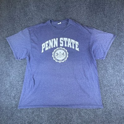 Delta Pro Weight Penn State University Seal Graphic T-Shirt Heather Navy Blue XL