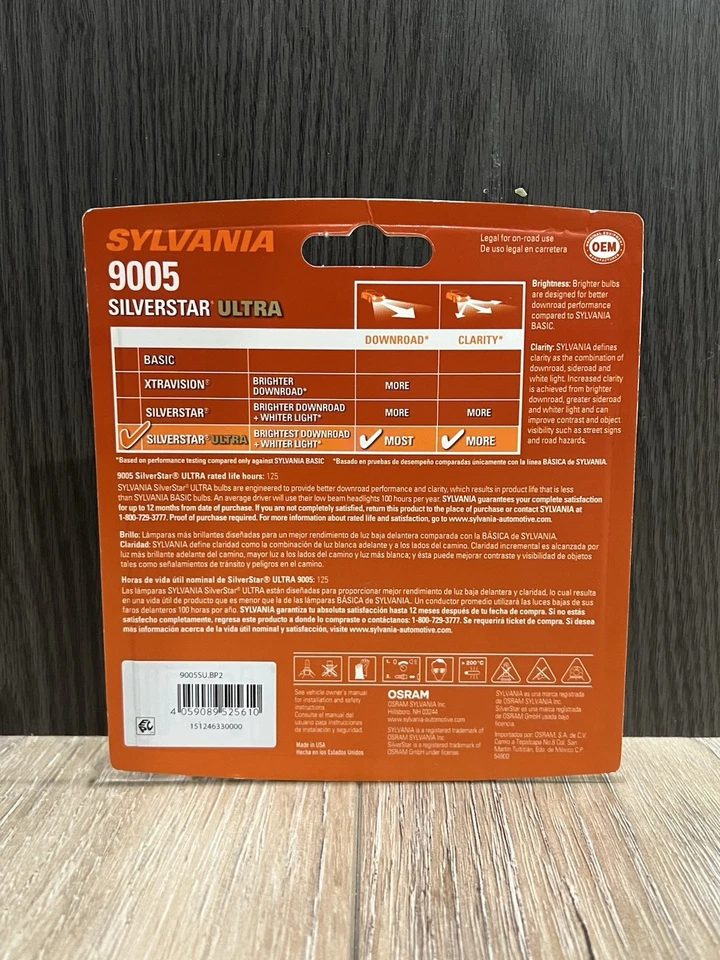 Sylvania Silverstar Ultra 9005 Highlights Luces Bombillas 2 Bombillas Genuinas OEM NUEVO Foto 2 de 2