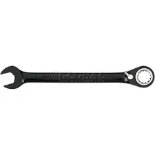 Proto Combination Reversible Ratcheting Wrench 9/16" Spline Black Chrome JSCV18