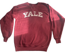 Yale Men's Sweatshirt in Burgundy with white Yale lettering Size Medium